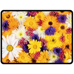 Colorful Flowers Pattern Fleece Blanket (Large) 