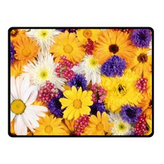 Colorful Flowers Pattern Fleece Blanket (Small)