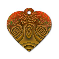 Fractal Pattern Dog Tag Heart (One Side)