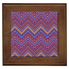 Colorful Ethnic Background With Zig Zag Pattern Design Framed Tiles by TastefulDesigns