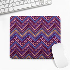 Colorful Ethnic Background With Zig Zag Pattern Design Large Mousepads by TastefulDesigns