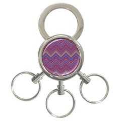 Colorful Ethnic Background With Zig Zag Pattern Design 3-ring Key Chains by TastefulDesigns