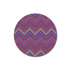 Colorful Ethnic Background With Zig Zag Pattern Design Magnet 3  (round) by TastefulDesigns