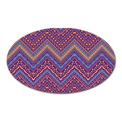 Colorful Ethnic Background With Zig Zag Pattern Design Oval Magnet by TastefulDesigns