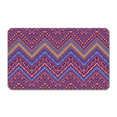 Colorful Ethnic Background With Zig Zag Pattern Design Magnet (rectangular)