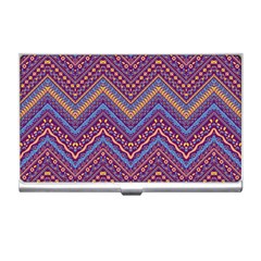 Colorful Ethnic Background With Zig Zag Pattern Design Business Card Holders by TastefulDesigns