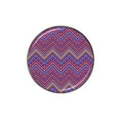 Colorful Ethnic Background With Zig Zag Pattern Design Hat Clip Ball Marker (4 Pack) by TastefulDesigns