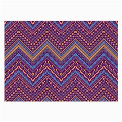 Colorful Ethnic Background With Zig Zag Pattern Design Large Glasses Cloth by TastefulDesigns