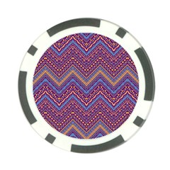 Colorful Ethnic Background With Zig Zag Pattern Design Poker Chip Card Guard by TastefulDesigns