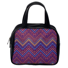 Colorful Ethnic Background With Zig Zag Pattern Design Classic Handbags (one Side) by TastefulDesigns