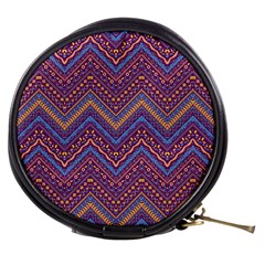 Colorful Ethnic Background With Zig Zag Pattern Design Mini Makeup Bags by TastefulDesigns