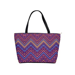 Colorful Ethnic Background With Zig Zag Pattern Design Shoulder Handbags by TastefulDesigns