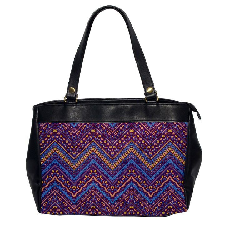 Colorful Ethnic Background With Zig Zag Pattern Design Office Handbags