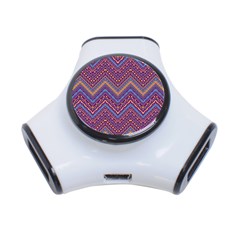 Colorful Ethnic Background With Zig Zag Pattern Design 3-port Usb Hub by TastefulDesigns