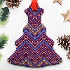 Colorful Ethnic Background With Zig Zag Pattern Design Ornament (christmas Tree)  by TastefulDesigns