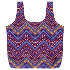 Colorful Ethnic Background With Zig Zag Pattern Design Full Print Recycle Bags (l)  by TastefulDesigns