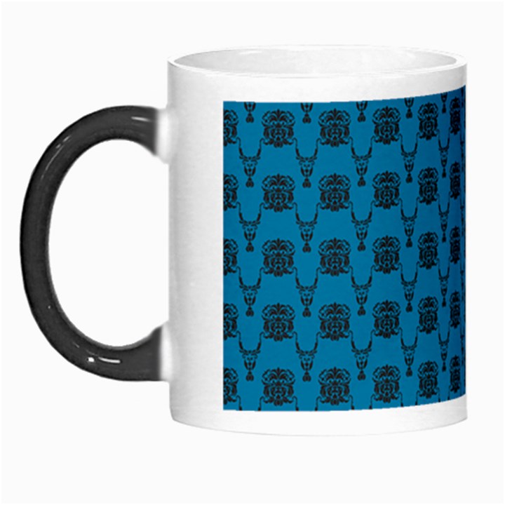 Lion vs Gazelle Damask in Teal Morph Mugs