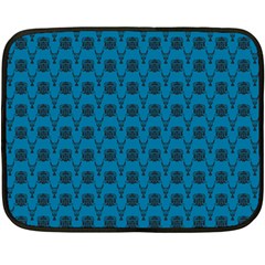 Lion Vs Gazelle Damask In Teal Fleece Blanket (mini)