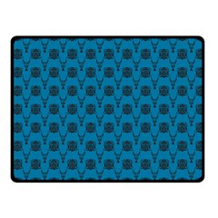 Lion Vs Gazelle Damask In Teal Fleece Blanket (small) by emilyzragz