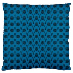 Lion Vs Gazelle Damask In Teal Large Cushion Case (one Side) by emilyzragz