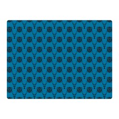 Lion Vs Gazelle Damask In Teal Double Sided Flano Blanket (mini) 