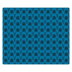 Lion Vs Gazelle Damask In Teal Double Sided Flano Blanket (small)  by emilyzragz