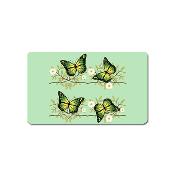 Four green butterflies Magnet (Name Card)