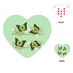 Four green butterflies Playing Cards (Heart)  Front