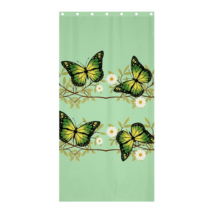 Four green butterflies Shower Curtain 36  x 72  (Stall) 