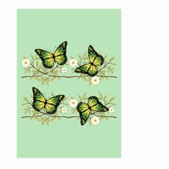 Four Green Butterflies Large Garden Flag (two Sides) by linceazul