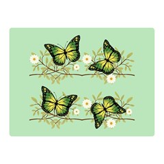 Four Green Butterflies Double Sided Flano Blanket (mini)  by linceazul