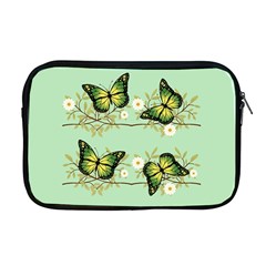 Four Green Butterflies Apple Macbook Pro 17  Zipper Case by linceazul