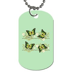 Four Green Butterflies Dog Tag (one Side) by linceazul