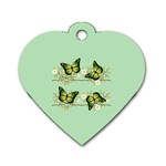 Four green butterflies Dog Tag Heart (One Side) Front