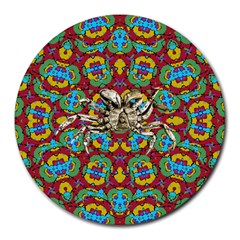 Geometric Multicolored Print Round Mousepads by dflcprints