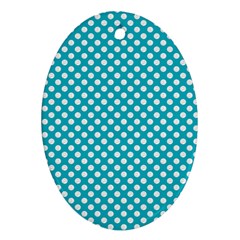 Sleeping Kitties Polka Dots Teal Ornament (oval) by emilyzragz