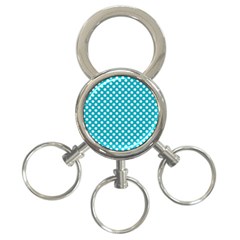 Sleeping Kitties Polka Dots Teal 3-ring Key Chains