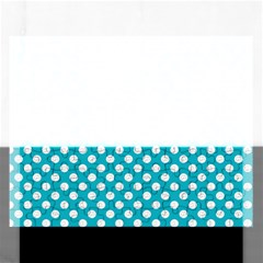 Sleeping Kitties Polka Dots Teal Rectangular Jigsaw Puzzl by emilyzragz