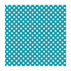 Sleeping Kitties Polka Dots Teal Medium Glasses Cloth (2-side) by emilyzragz