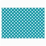 Sleeping Kitties Polka Dots Teal Large Glasses Cloth (2-Side) Front