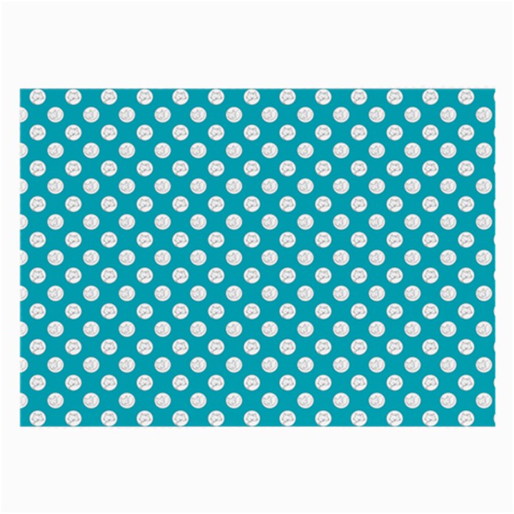 Sleeping Kitties Polka Dots Teal Large Glasses Cloth (2-Side)