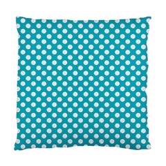 Sleeping Kitties Polka Dots Teal Standard Cushion Case (two Sides)