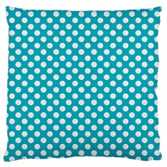 Sleeping Kitties Polka Dots Teal Large Cushion Case (one Side) by emilyzragz