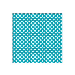 Sleeping Kitties Polka Dots Teal Satin Bandana Scarf