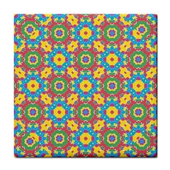 Geometric Multicolored Print Tile Coasters by dflcprints