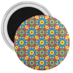 Geometric Multicolored Print 3  Magnets