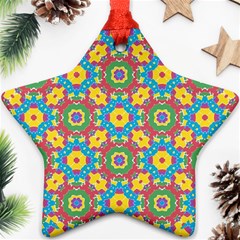 Geometric Multicolored Print Ornament (star) by dflcprints