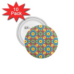 Geometric Multicolored Print 1 75  Buttons (10 Pack) by dflcprints