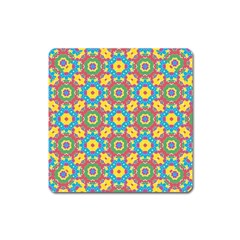 Geometric Multicolored Print Square Magnet by dflcprints