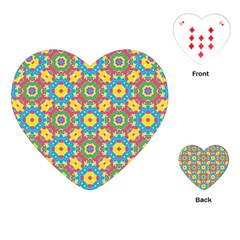 Geometric Multicolored Print Playing Cards (heart)  by dflcprints